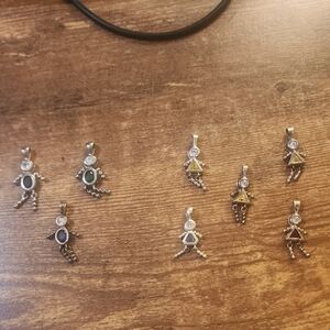 Girl Boy Babies Birthstone Charm/ Pendents And Necklace.  .925 Italy
